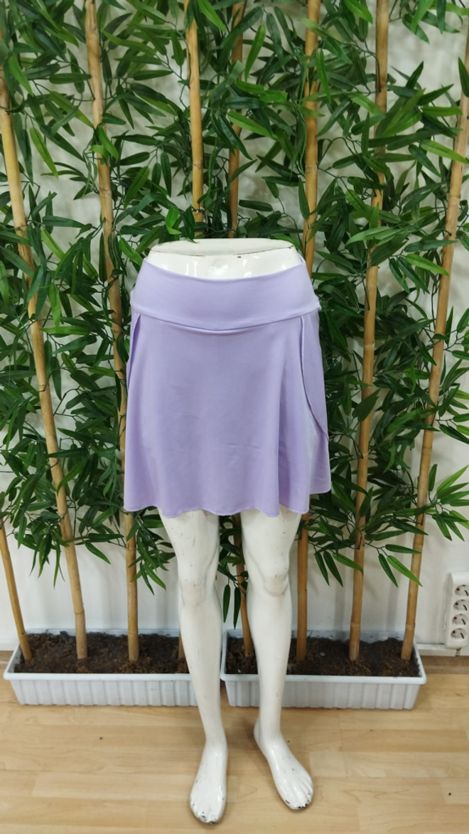 Janes Women's Sandy Short Skirt With High Waist Pockets Lilac Wholesale Clothing 5