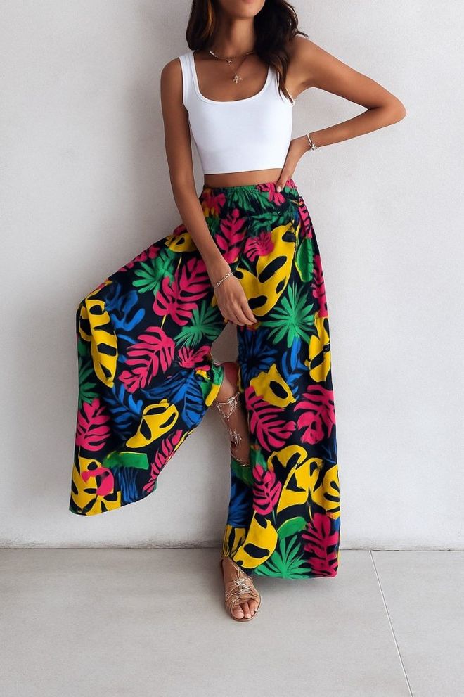Janes Yellow Casual Boho Palazzo Pants Wholesale Clothing Beach