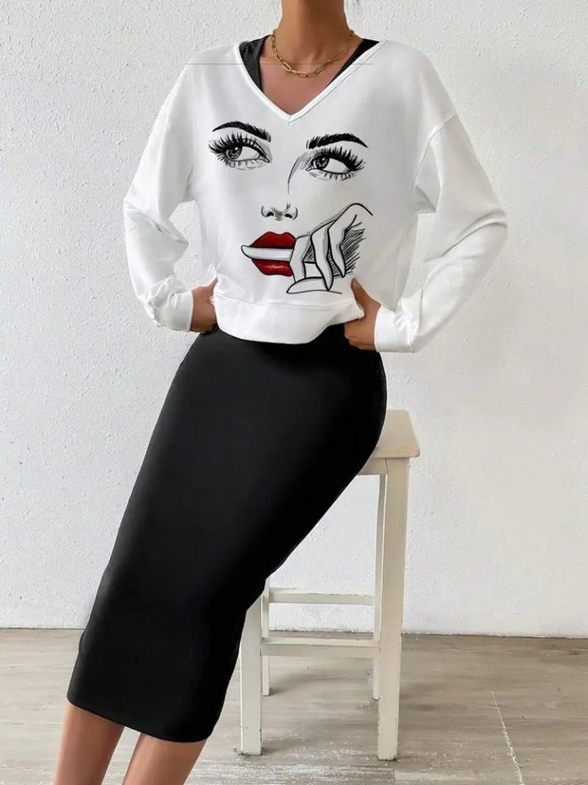 Janes Black Elegant Casual Set Wholesale Clothing Casual