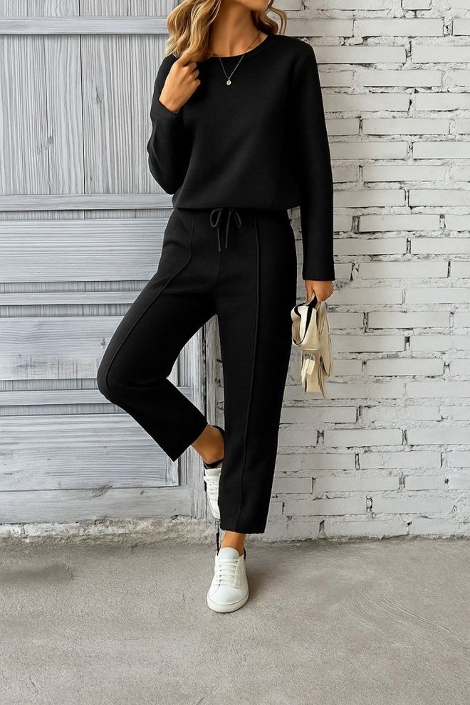 Janes Black Casual Sport Modest Set Wholesale Clothing Modest