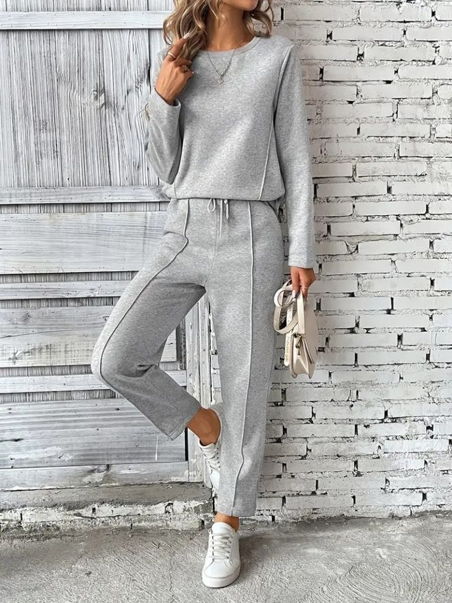 Janes Grey Casual Sport Set Wholesale Clothing Casual