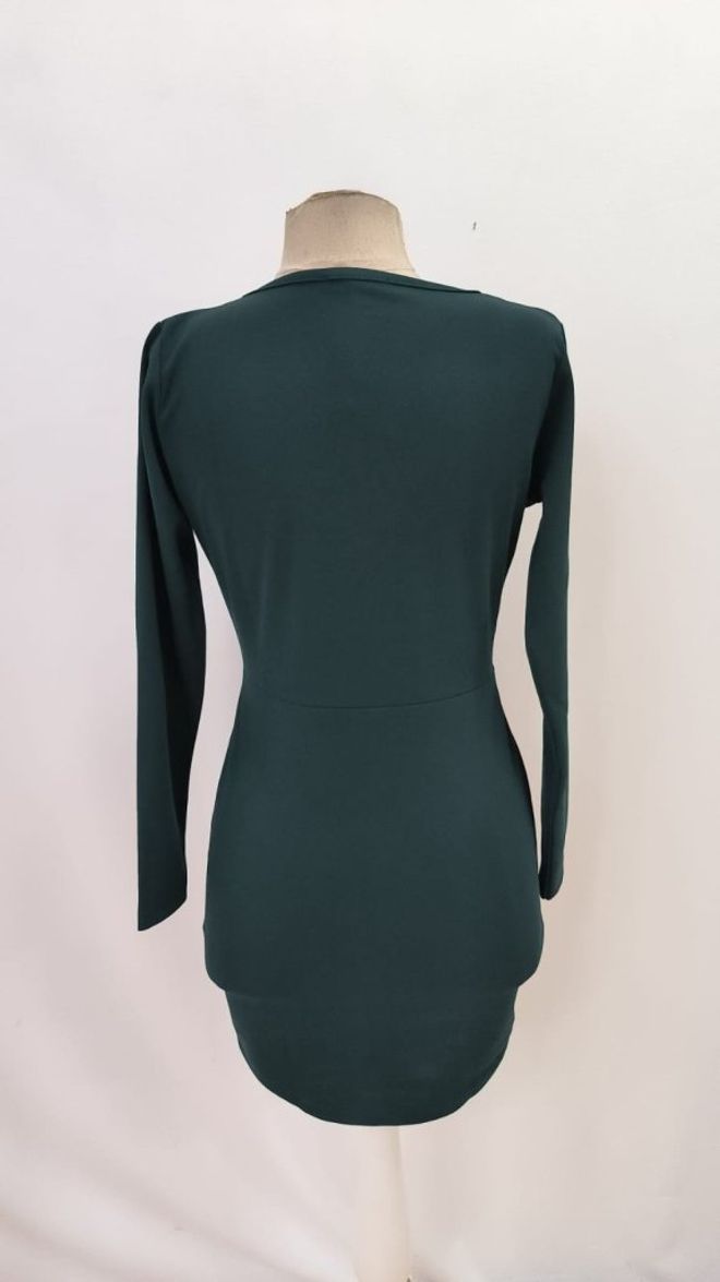 Janes Elegante Vestito Mini Bodycon Verde Con Scollo A V Abbigliamento all'ingrosso 5
