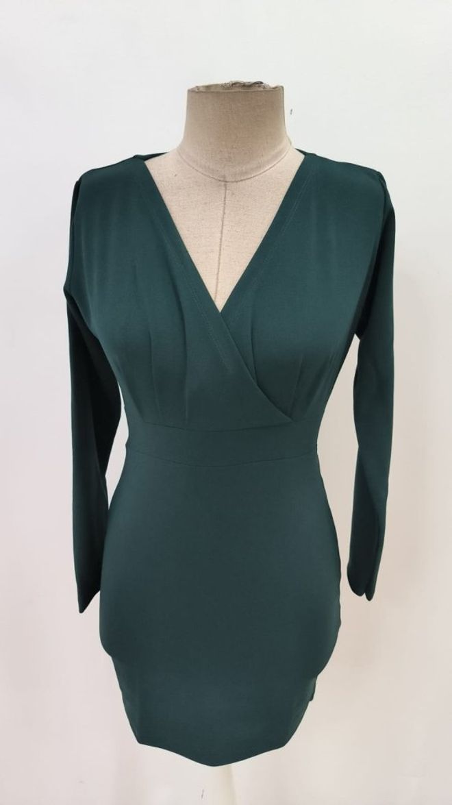Janes Elegante Vestito Mini Bodycon Verde Con Scollo A V Abbigliamento all'ingrosso Primavera