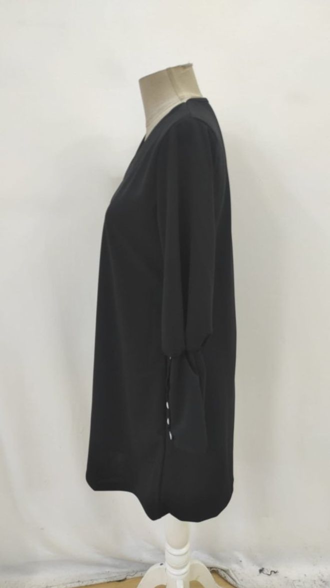 Janes Čierne Skromné Elegantné Mini Shift Šaty Veľkoobchod s oblečením Neformálny