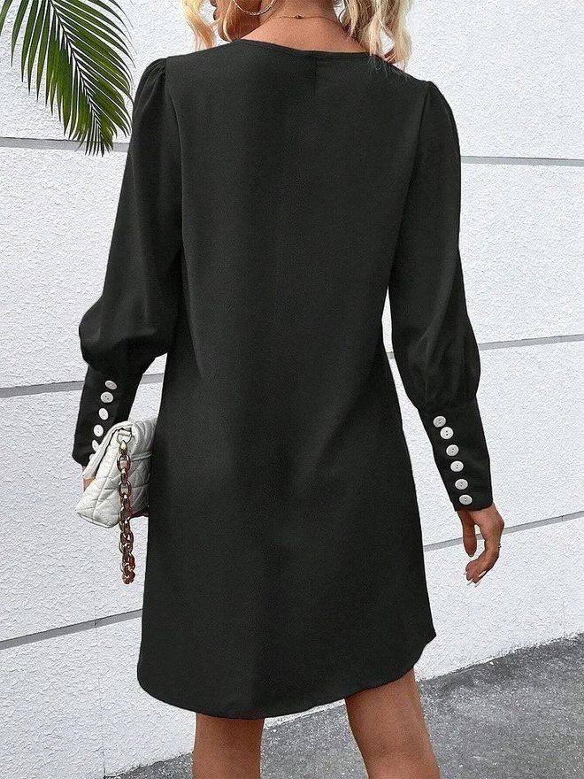 Janes Čierne Skromné Elegantné Mini Shift Šaty Veľkoobchod s oblečením 1