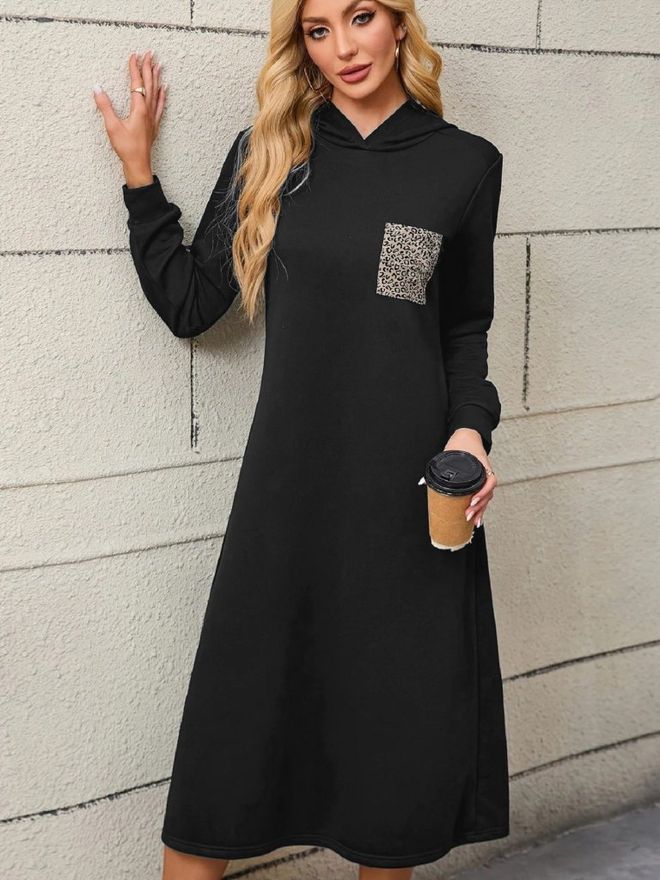 Janes Black Casual Sport Modest Sweater Dress Wholesale Clothing Modest