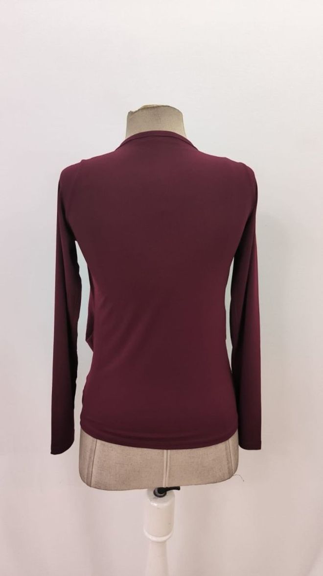 Janes Blusa Vermelho Clarete Com Lantejoulas Slim Fit Roupas por atacado 5