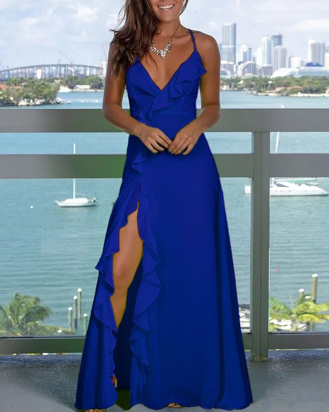 Janes Blu Sexy Formale Elegante Glamour Casuale Vestito Abbigliamento all'ingrosso Casuale