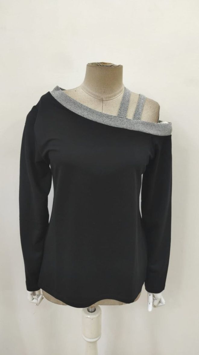 Janes Chemisier Noir Sexy Décontracté Avec Encolure Ras Du Cou Vêtements en gros Printemps
