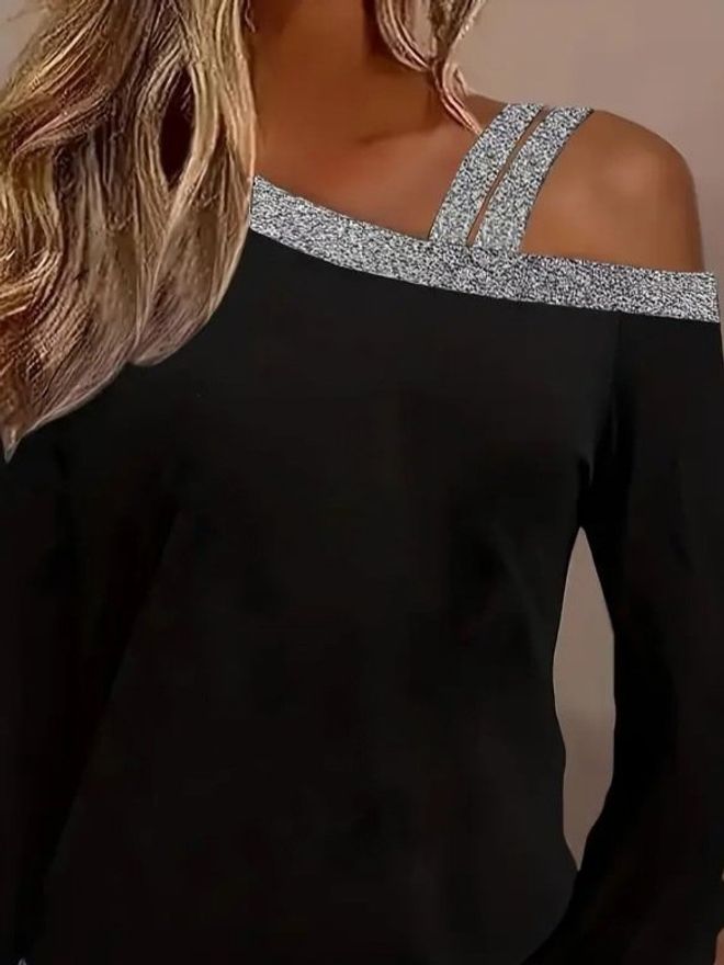 Janes Chemisier Noir Sexy Décontracté Avec Encolure Ras Du Cou Vêtements en gros 1
