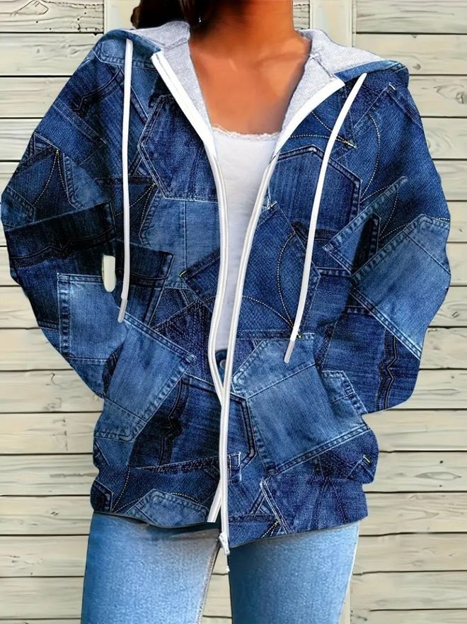 Janes Modal Jack Met Lange Mouwen En Capuchon En Ritssluiting Voor Dames Met Veters En Ritssluiting Gemengde Kleuren Groothandel Kleding 0