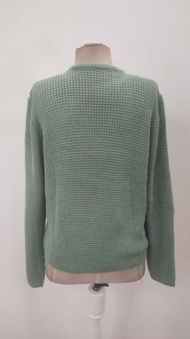 Janes Groene Casual Elegante Trui Met Ronde Nek Groothandel Kleding 5