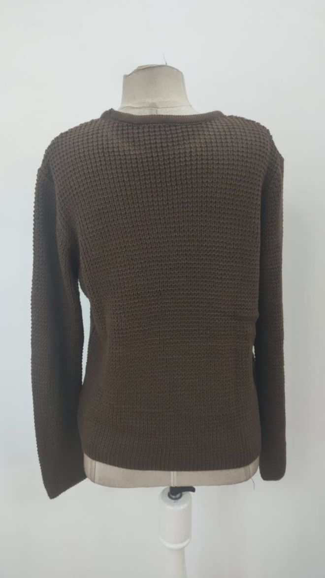 Janes Bruine Slim Fit Trui Met Figurijnpatroon Groothandel Kleding Preppy