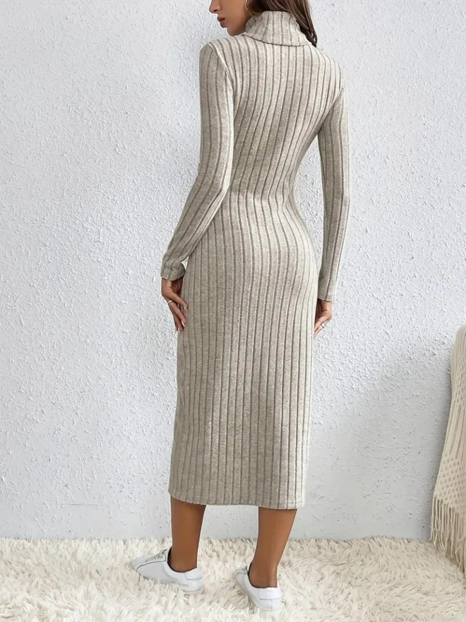 Janes Chardon hemdjurk Met Lange Mouwen En Lange Mouwen En Split En Knoopsluiting Voor Dames Beige Groothandel Kleding 2