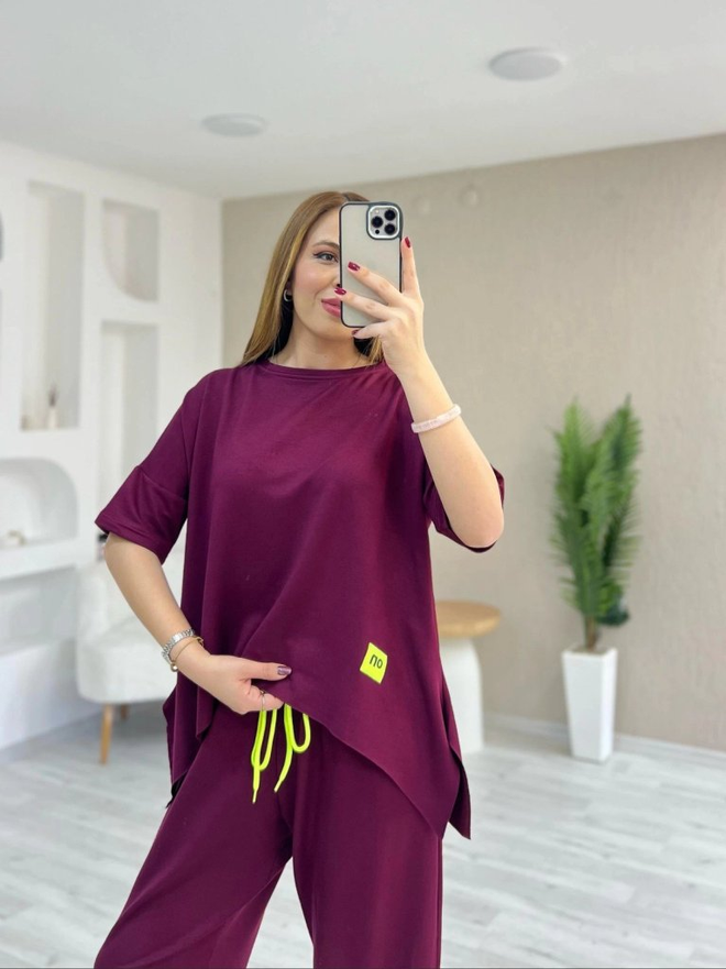 Janes Claret Red Casual Sport Modest Set Wholesale Clothing Casual