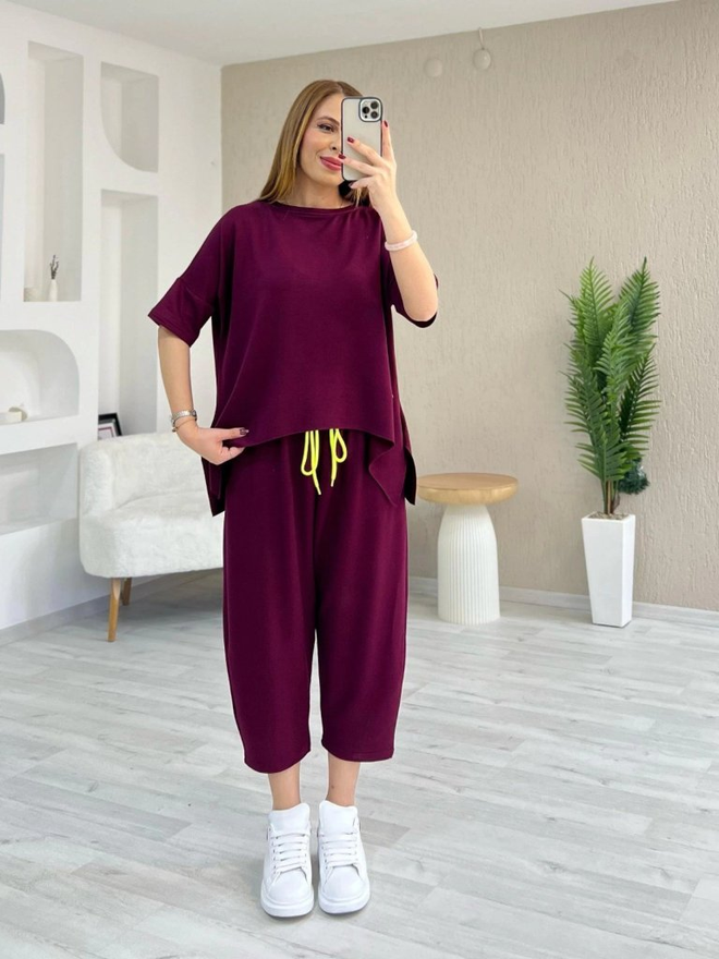 Janes Claret Red Casual Sport Modest Set Wholesale Clothing 1