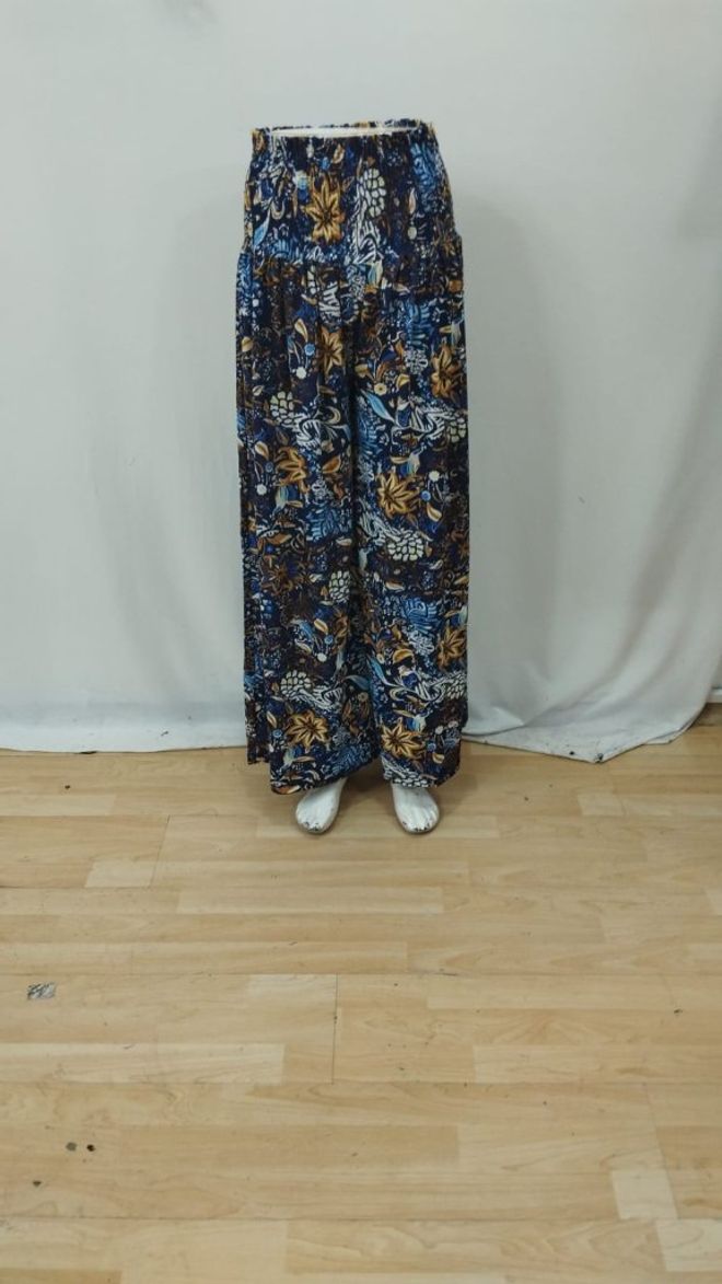 Janes Modré Boho Široké Palazzo Nohavice Veľkoobchod s oblečením Vintage