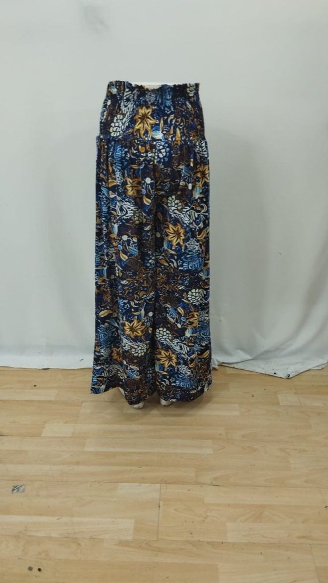 Janes Modré Boho Široké Palazzo Nohavice Veľkoobchod s oblečením 9