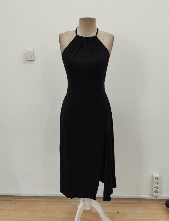 Janes Schwarz Sexy Elegant Formal Glam Slip Kleid Großhandelskleidung 5