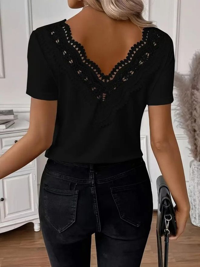 Janes Noir Décontracté Élégant Sexy Chemisier Vêtements en gros Décontracté
