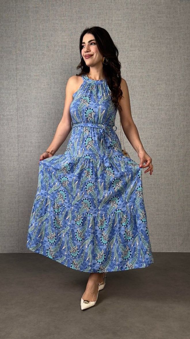 Janes Rochie Fit And Flare Albastră Cu Model Floral Îmbrăcăminte cu ridicata Casual