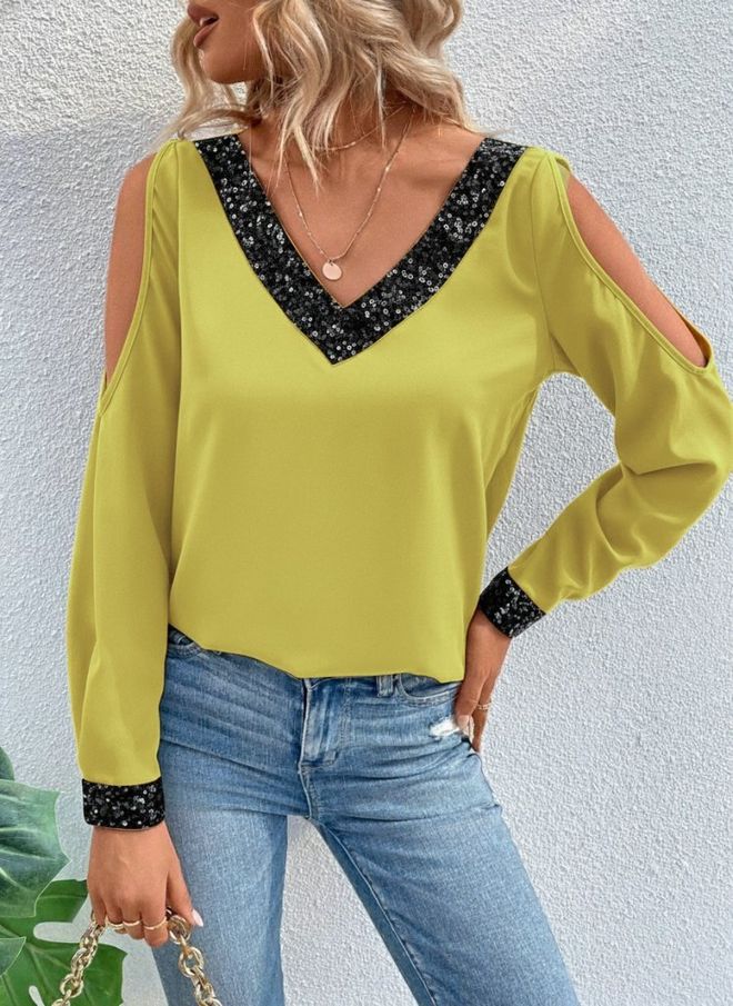 Janes Blusa Amarilla Glam Ropa al por mayor Casual
