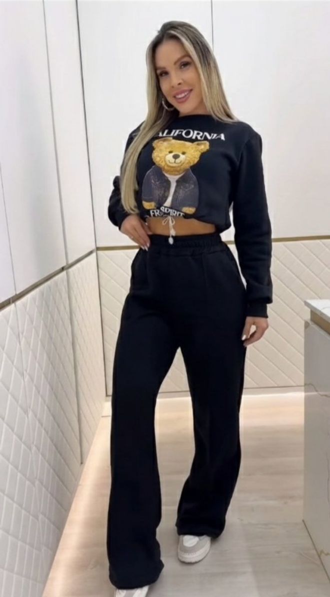 Janes Čierny Neformálny Streetwear Športový Súprava Veľkoobchod s oblečením Neformálny