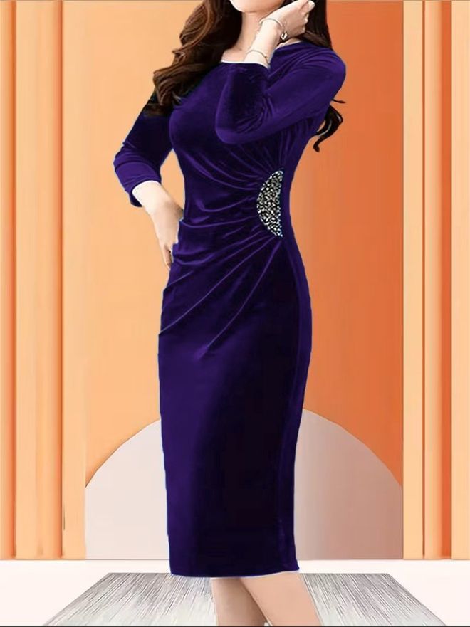 Janes Vijolična Eleganten Formalno Plašč Obleka Oblačila na debelo Seksi