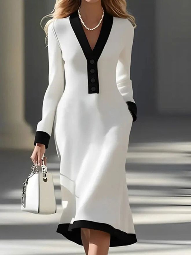 Janes Biele Elegantné Šaty Fit And Flare Veľkoobchod s oblečením Neformálny