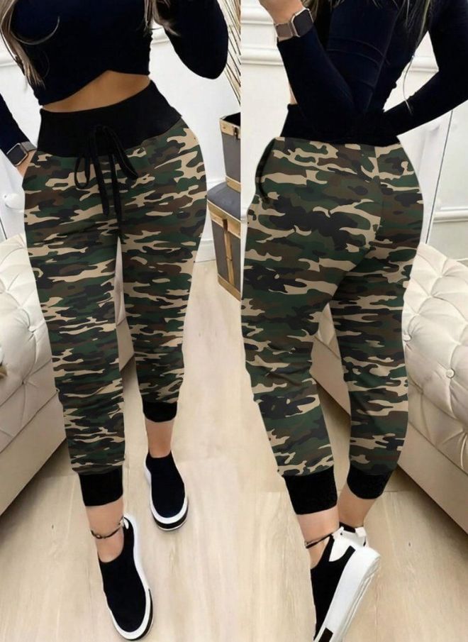 Janes Groene Casual Sport Streetwear Joggingbroek Groothandel Kleding Casual