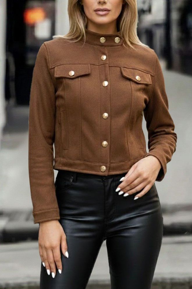 Janes Kahverengi Gündelik Zarif Resmi Ceket Toptan Giyim Gündelik