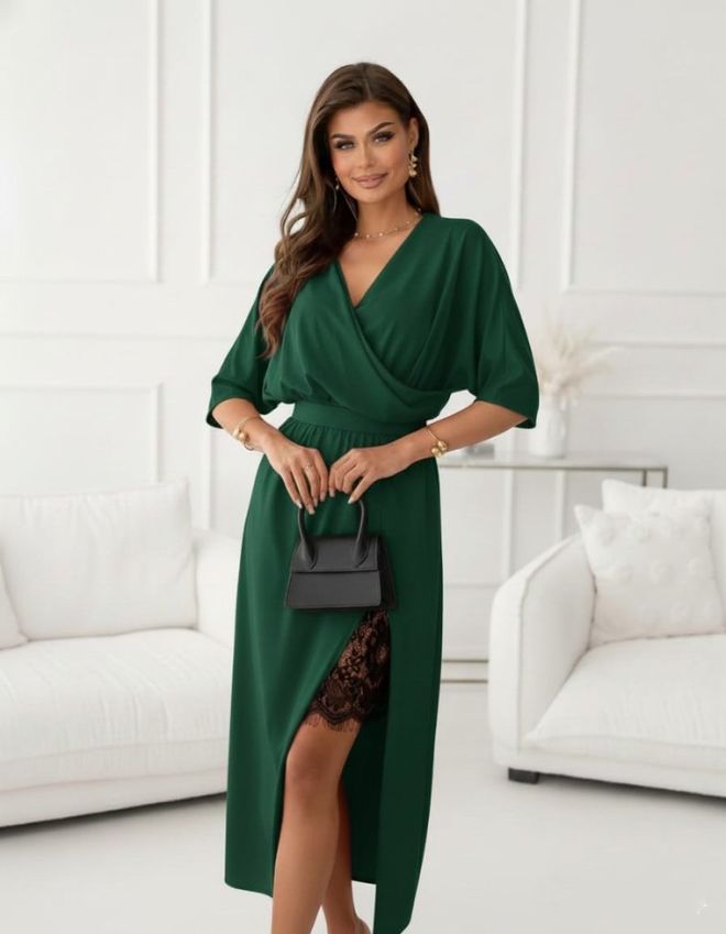 Janes Žalia Aptempta Ir Platėjanti Elegant Formal Seksuali Pelerina Suknelė Didmeninė prekyba drabužiais Čiuožėjos