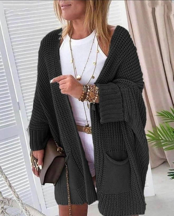 Janes Crna Oversized Ležerna Majica S Kapuljačom Sa Našiveni Džep Veleprodaja odjeće Ležerni