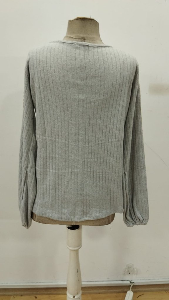 Janes Blusa Gris Casual Boho Vintage Elegante Retro Ropa al por mayor Trabajo