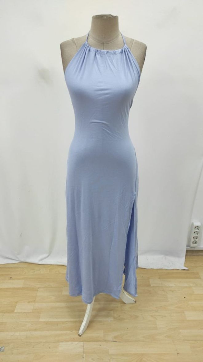 Janes Blau Sexy Lässig Elegantes Maxi Slip Kleid Großhandelskleidung Frühling