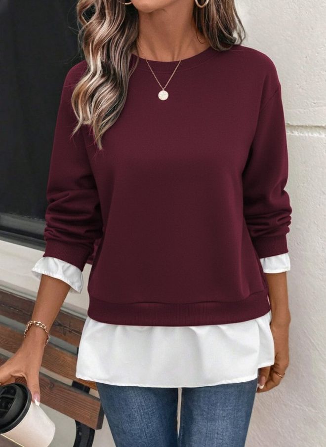 Janes Bordeauxrot Lässig Bluse Großhandelskleidung Modest