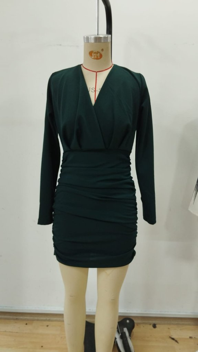 Janes Зеленый Сексуальный Элегантный Формальный Сворачивать Одеваться Оптовая продажа одежды Весна