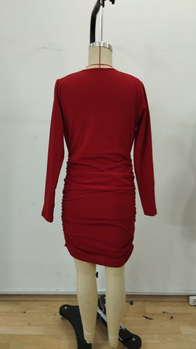 Janes Красное Сексуальное Элегантное Официальное Облегающее Мини Платье Оптовая продажа одежды Сексуальный