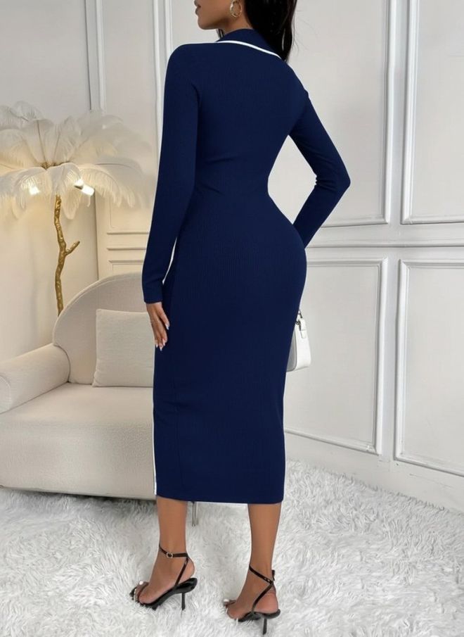 Janes Темно синий Сексуальный Элегантный Формальный Облегающее Тело Одеваться Оптовая продажа одежды Весна