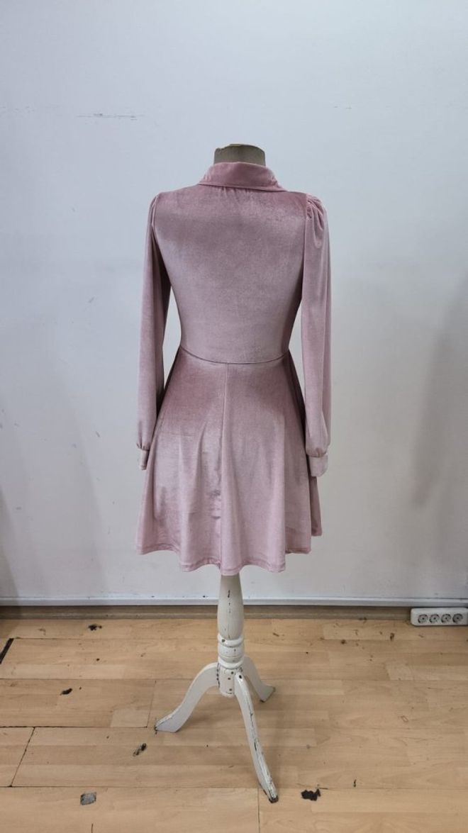 Janes Розовое Элегантное Платье Миди С Расклешением Оптовая продажа одежды Винтаж