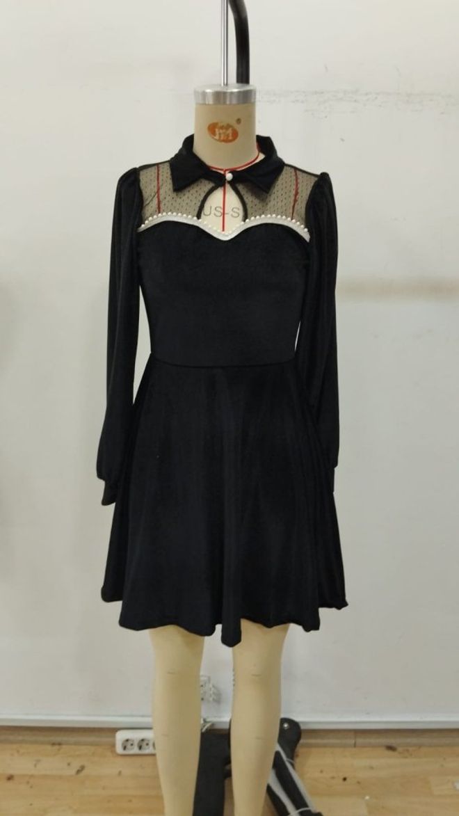 Janes Элегантное Черное Мини Платье С Расклешением Оптовая продажа одежды Весна