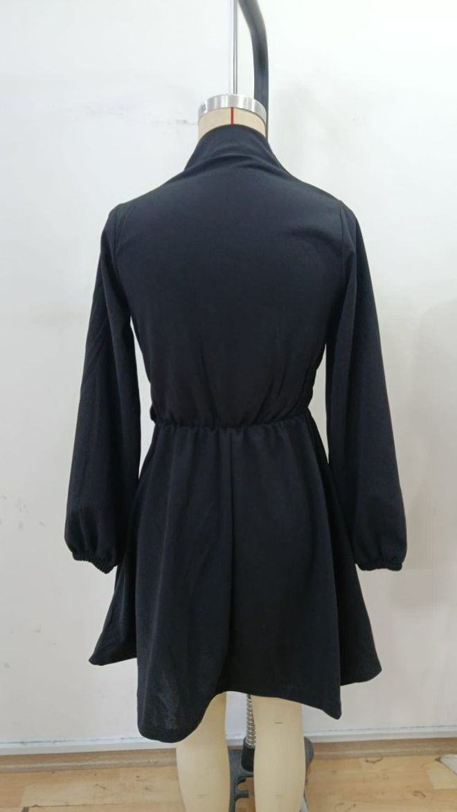 Janes Черное Элегантное Формальное Платье С Запахом И Шаловым Воротником Оптовая продажа одежды Коктейль