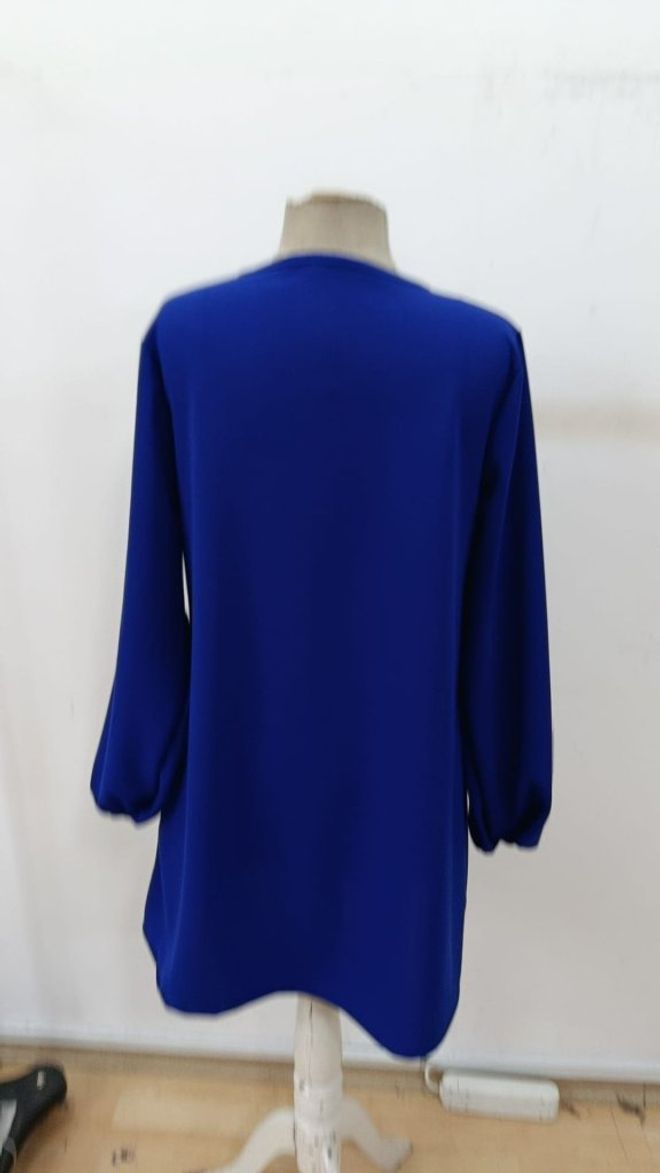 Janes Плави Мини Хаљина Тип Смиф Са Дугачким Балон Рукавима Велепродаја одеће Неформалан