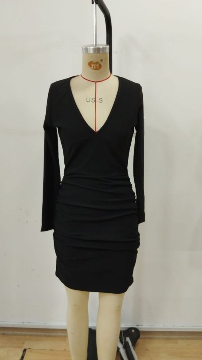 Janes Siyah Seksi Zarif Bodycon Mini Elbise Toptan Giyim Kokteyl