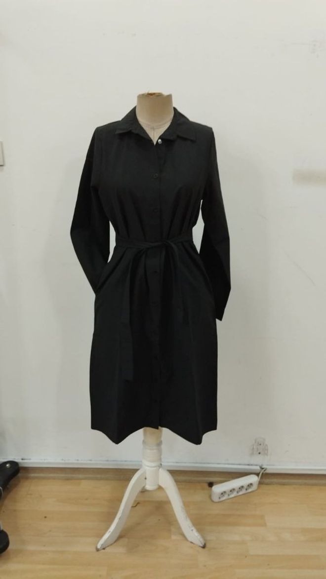 Janes Siyah Resmi Zarif Gömlek Elbise Toptan Giyim Kokteyl