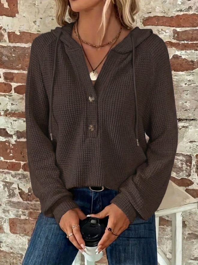 Janes Bluza Maro Casual Sport Cu Decolteu În V Îmbrăcăminte cu ridicata Casual