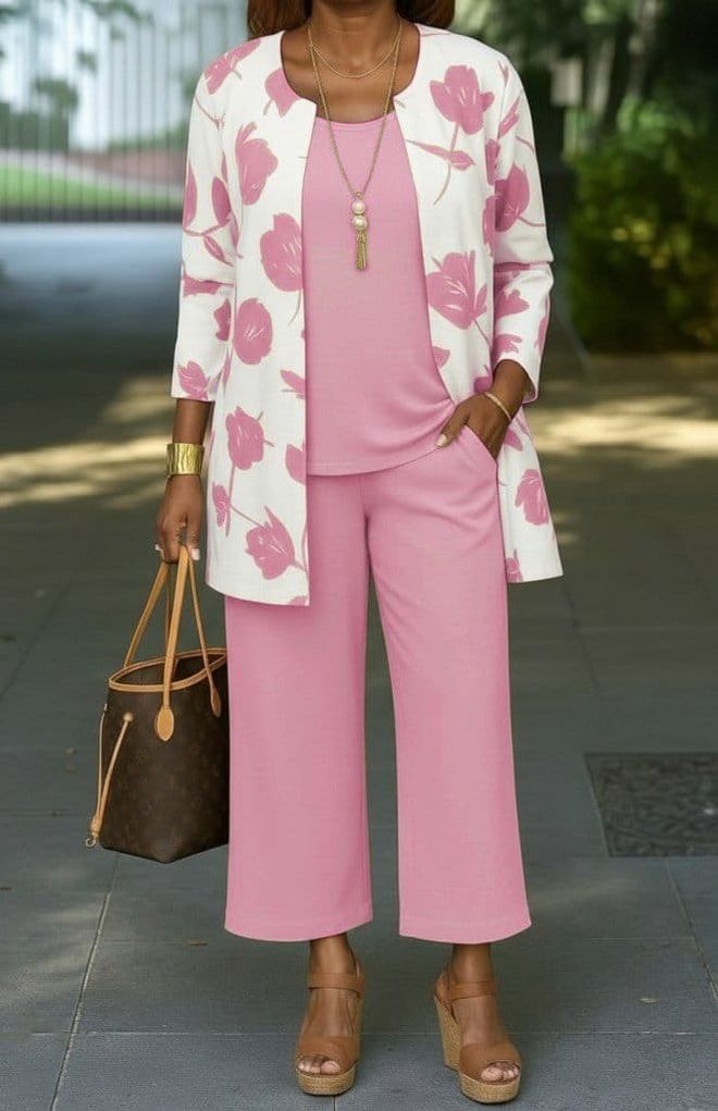 Janes Set Floral Elegant Roz Îmbrăcăminte cu ridicata Conservator