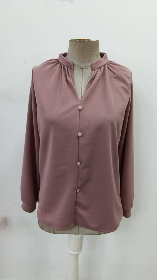 Janes Bluza Roz Conservator Mărime Mare Cu Decolteu Cu Nasturi Îmbrăcăminte cu ridicata Conservator