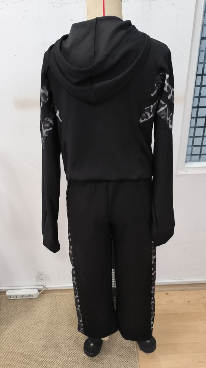 Janes Black Casual Sport Streetwear Set Wholesale Clothing 5