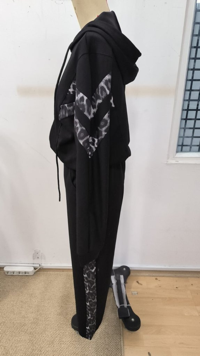 Janes Black Casual Sport Streetwear Set Wholesale Clothing Work